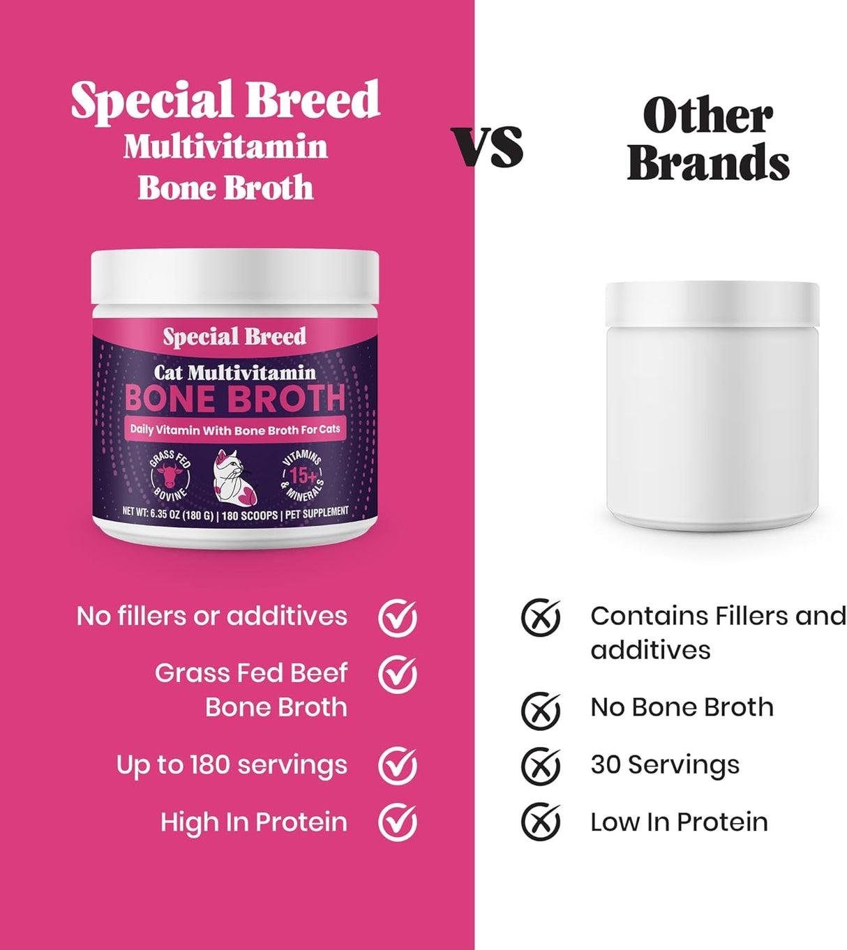 Special Breed Cat Multivitamin with Grass-Fed Beef Bone Broth 180Gr.