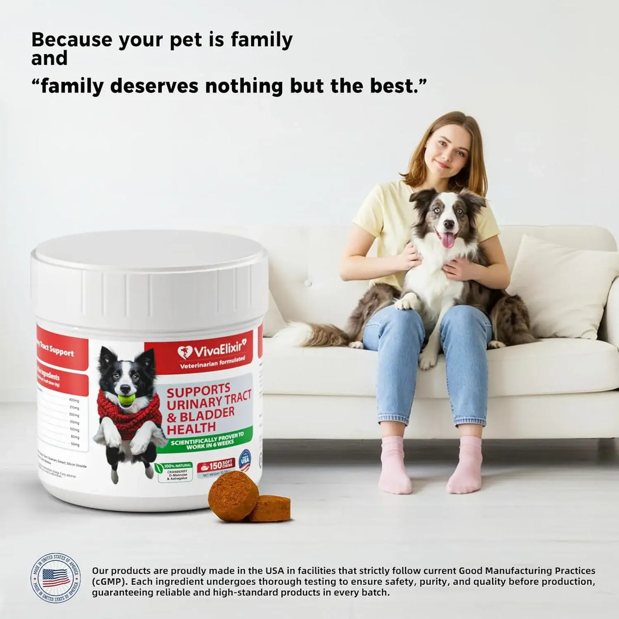 VIVAELIXIR - VivaElixir Dog UTI Treatment Cranberry & D-Mannose for Dog 150 Masticables - The Red Vitamin MX - Salud De Tracto Urinario Para Perros - {{ shop.shopifyCountryName }}