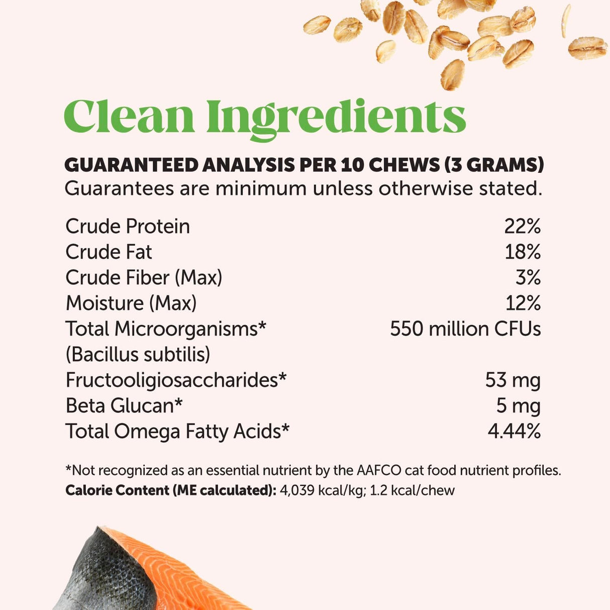 Pet Honesty Cat Probiotics Gut + Immune Health Crunchy & Creamy Chews 30 MAsticables