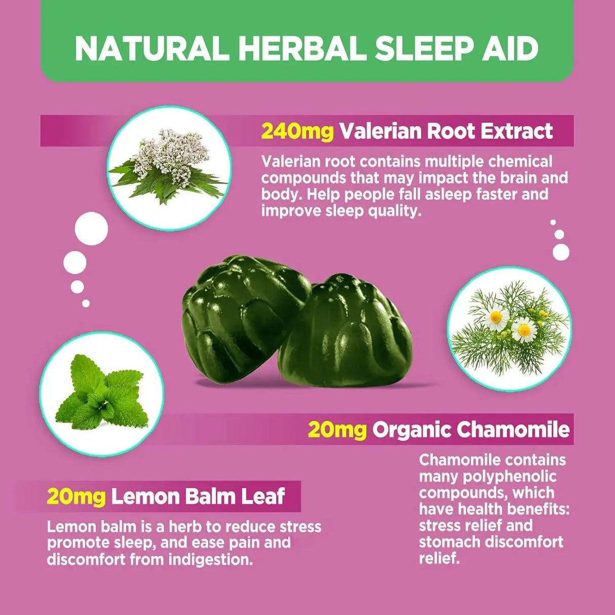 HOLLEGEND - HOLLEGEND Valerian Root Gummies with Lemon Balm & Chamomile 60 Gomitas - The Red Vitamin MX - Suplementos Alimenticios - {{ shop.shopifyCountryName }}