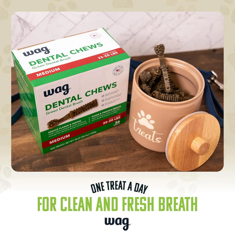 WAG - Wag Dental Chews Green Dental Brush for Dogs Large Unflavored 24 Piezas - The Red Vitamin MX - Cuidado Dental Para Perros - {{ shop.shopifyCountryName }}