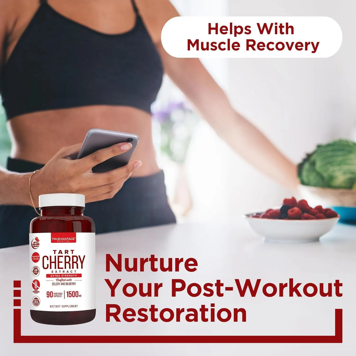 TRUEVANTAGE NUTRITION - Truevantage Nutrition Tart Cherry Extract 90 Capsulas - The Red Vitamin MX - Suplementos Alimenticios - {{ shop.shopifyCountryName }}