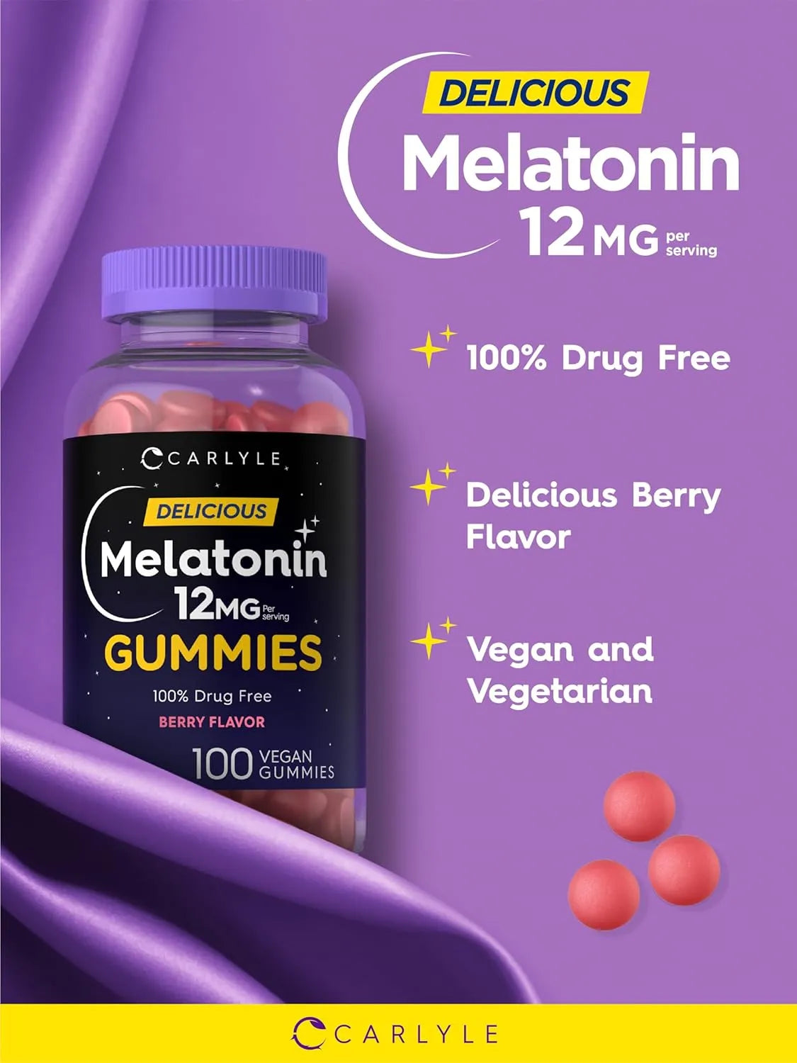 CARLYLE - Carlyle Melatonin Gummies 12Mg. 100 Gomitas - The Red Vitamin MX - Suplementos Alimenticios - {{ shop.shopifyCountryName }}