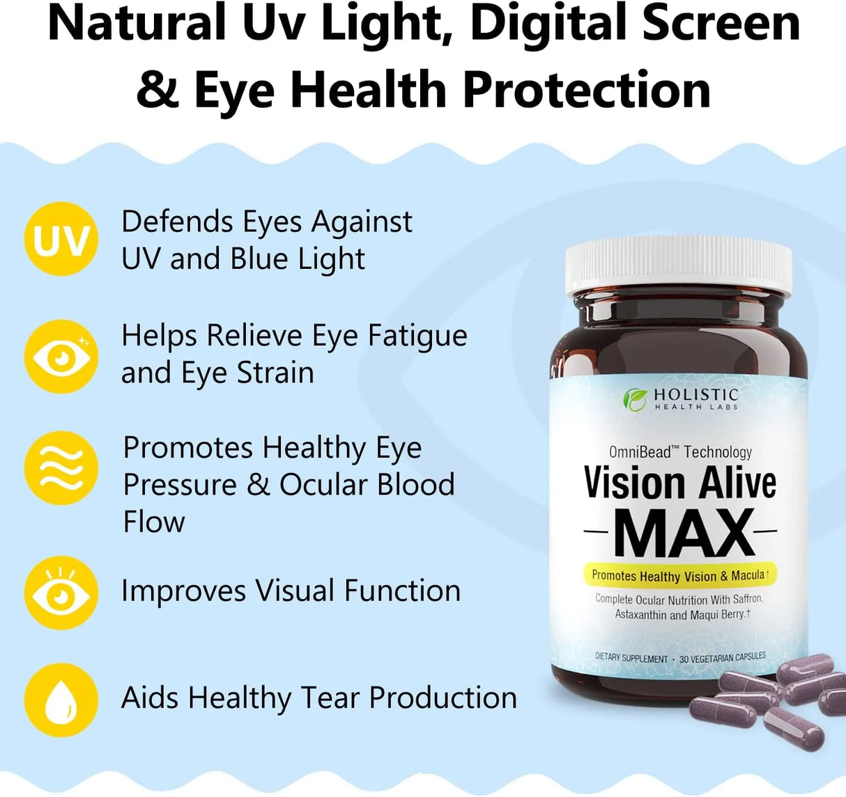 HOLISTIC HEALTH LABS - Holistic Health Labs Vision Alive Max 30 Capsulas - The Red Vitamin MX - Suplementos Alimenticios - {{ shop.shopifyCountryName }}