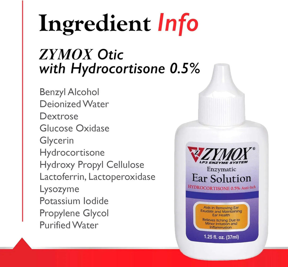 ZYMOX - ZYMOX Enzymatic Ear Solution 37Ml. - The Red Vitamin MX - Cuidado Del Oído De Perros - {{ shop.shopifyCountryName }}