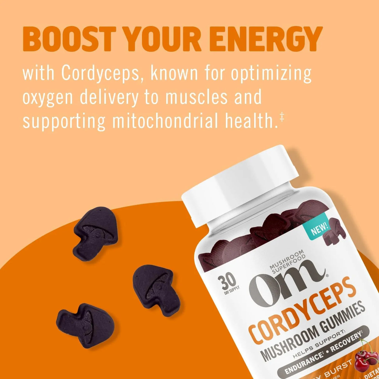 OM - OM MUSHROOM SUPERFOOD Cordyceps Gummies 60 Gomitas - The Red Vitamin MX - Suplementos Alimenticios - {{ shop.shopifyCountryName }}