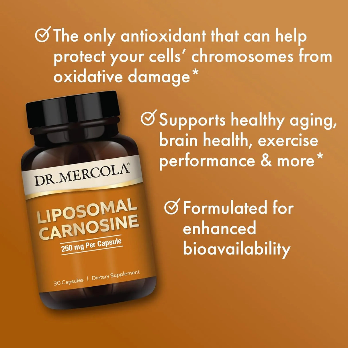 DR MERCOLA - Dr. Mercola Liposomal Carnosine 250Mg. 30 Capsulas - The Red Vitamin MX - Suplementos Alimenticios - {{ shop.shopifyCountryName }}