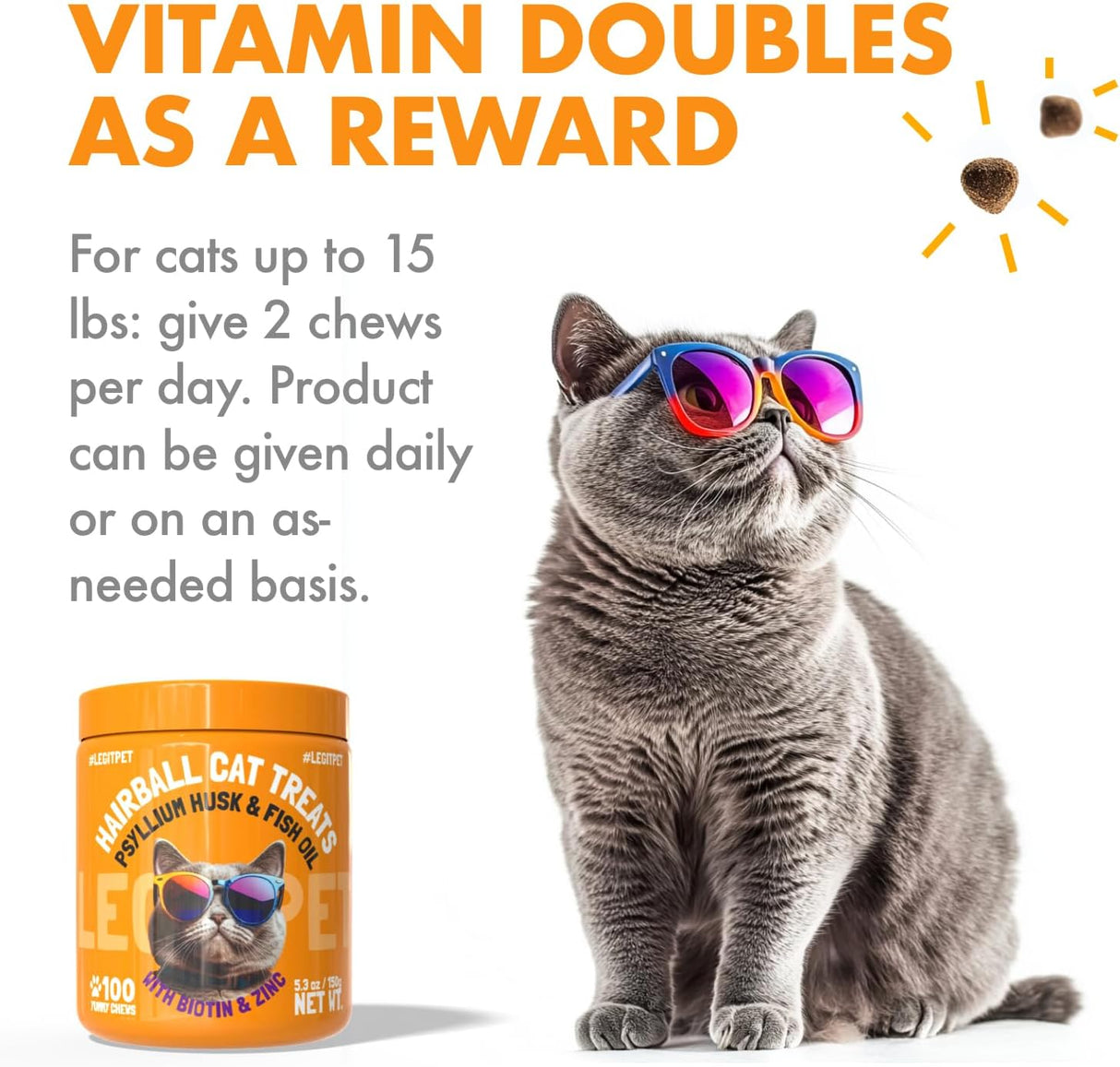 LEGITPET Hairball Treatment for Cats 100 Masticables