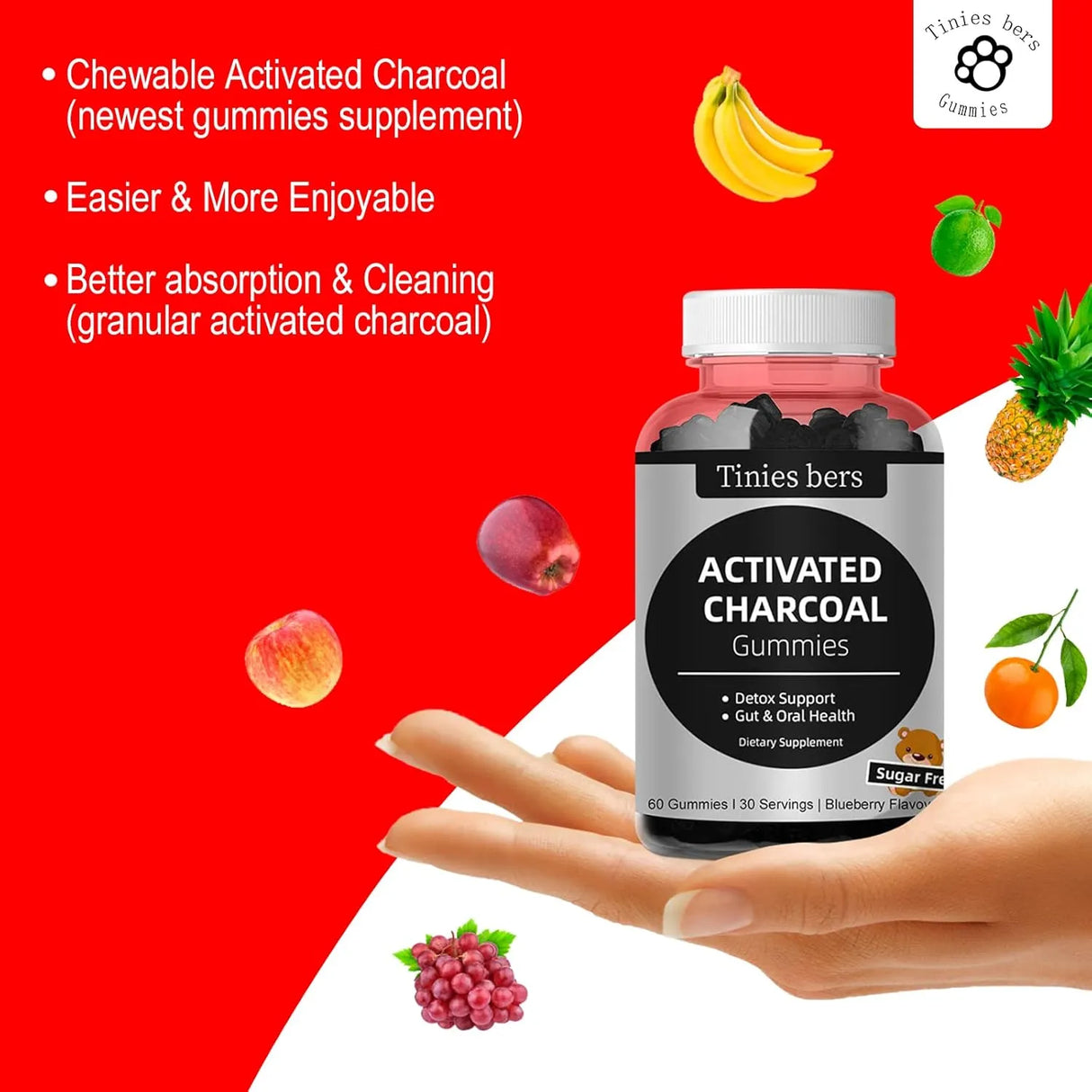 TINIES BERS - Tinies bers Activated Charcoal Gummies Sugar Free 60 Gomitas - The Red Vitamin MX - Suplementos Alimenticios - {{ shop.shopifyCountryName }}