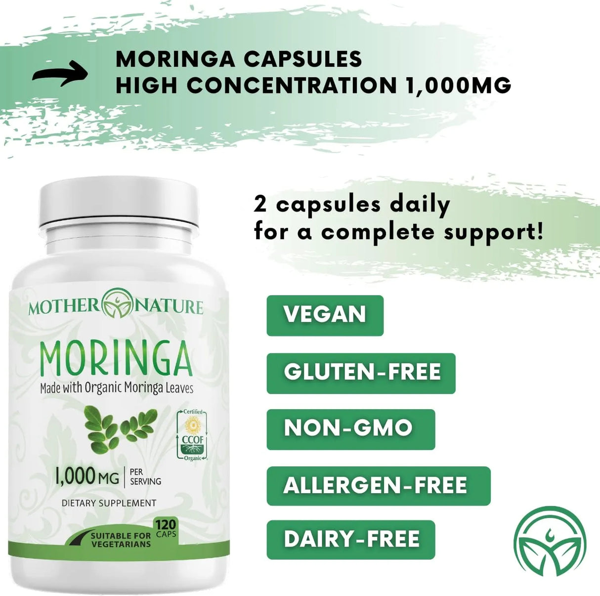 MOTHER NATURE - Mother Nature Moringa 1000Mg. 120 Capsulas - The Red Vitamin MX - Suplementos Alimenticios - {{ shop.shopifyCountryName }}