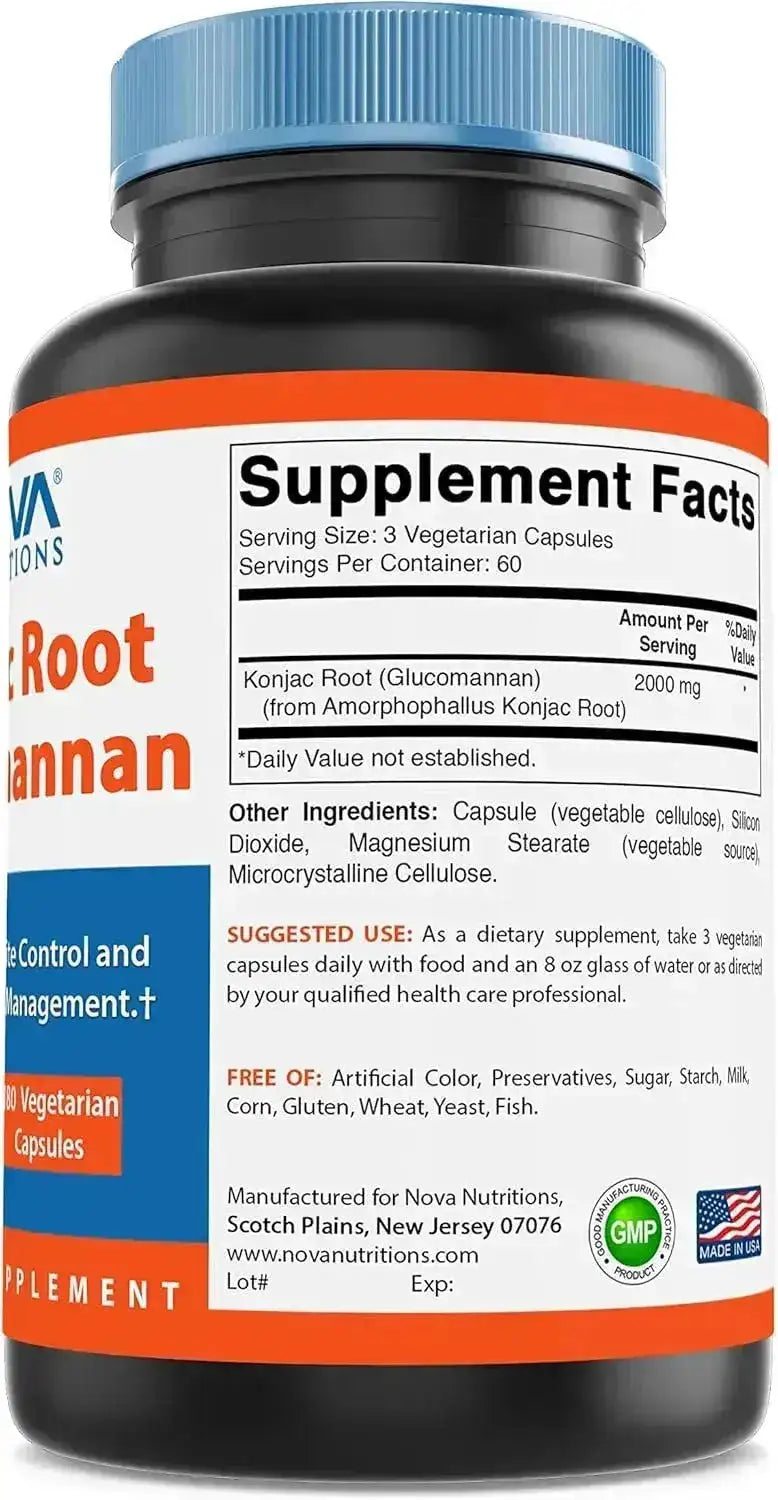 NOVA NUTRITIONS - Nova Nutritions Konjac Root Glucomannan 2000Mg. 180 Capsulas 2 Pack - The Red Vitamin MX - Suplementos Alimenticios - {{ shop.shopifyCountryName }}