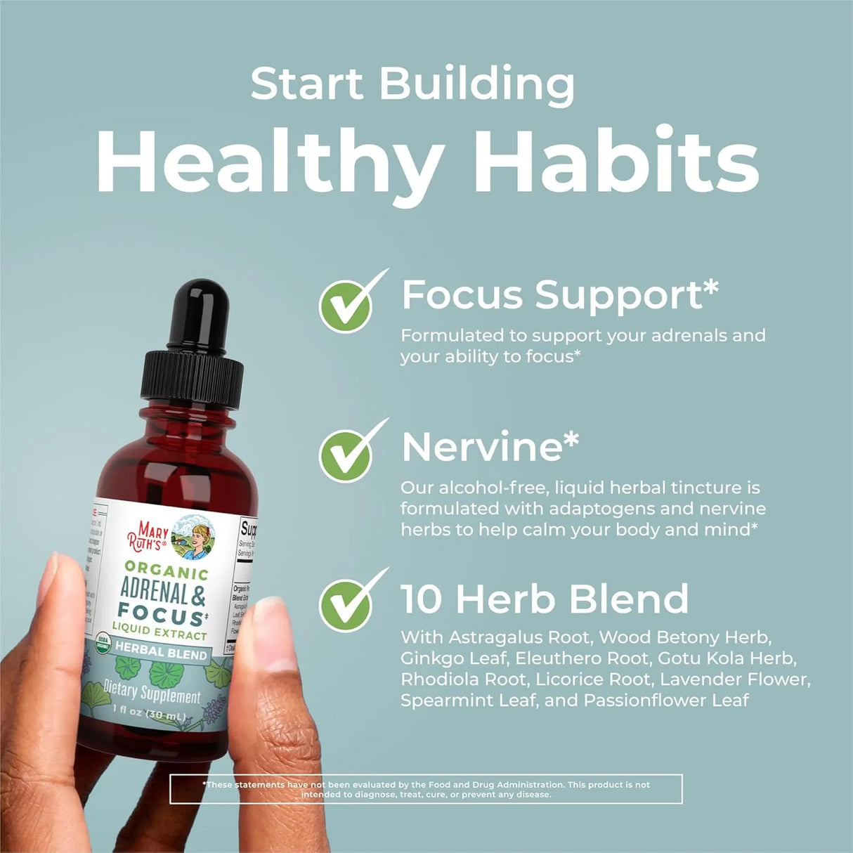 MARY RUTH ORGANICS - MaryRuth Organics Organic Adrenal & Focus 1 Fl.Oz. - The Red Vitamin MX - Suplementos Alimenticios - {{ shop.shopifyCountryName }}