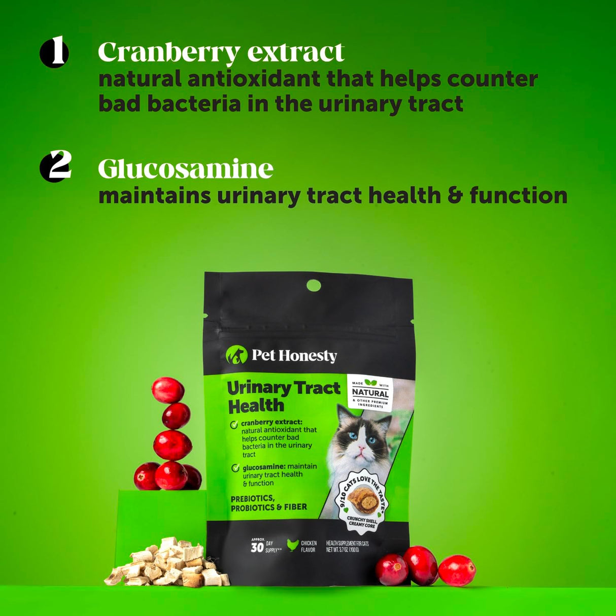 Pet Honesty Cat Urinary Tract Health Crunchy & Creamy Chews 30 Day Supply
