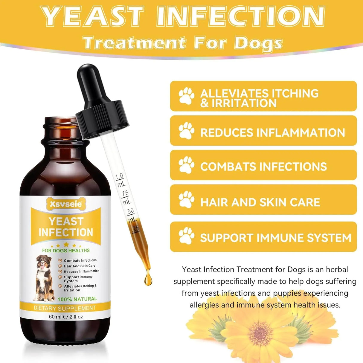 XSVSEIE - Xsvseie Yeast Infection Treatment for Dogs 2 Fl.Oz. - The Red Vitamin MX - Cuidado Del Oído De Perros - {{ shop.shopifyCountryName }}