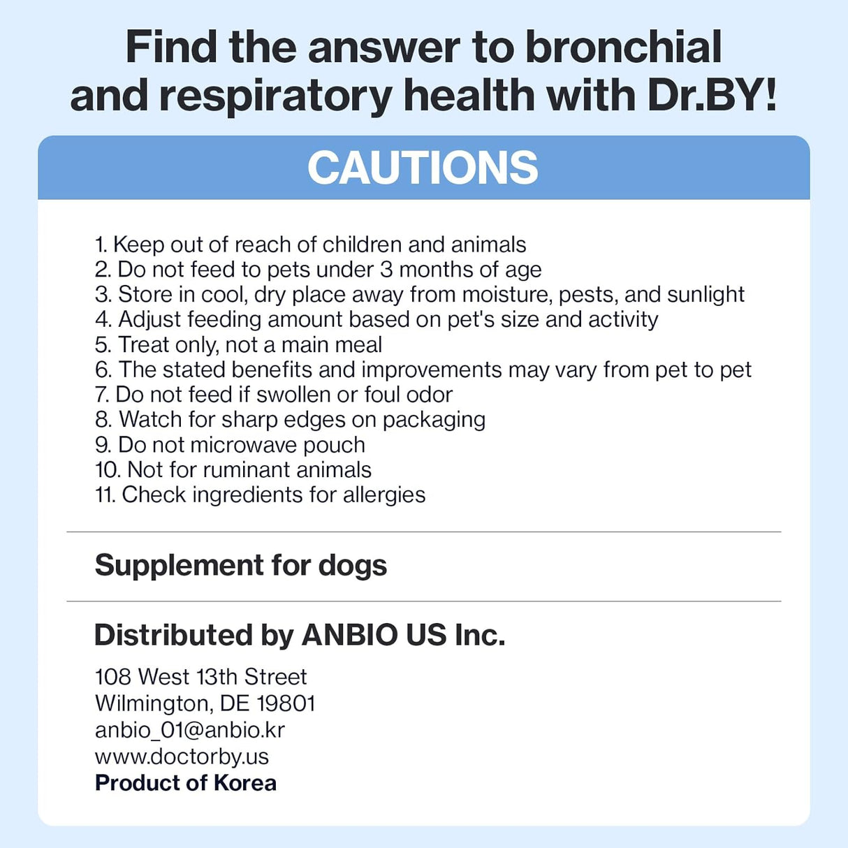 Doctor By Breath Bronchial Supplements for Dogs 30 Paquetes