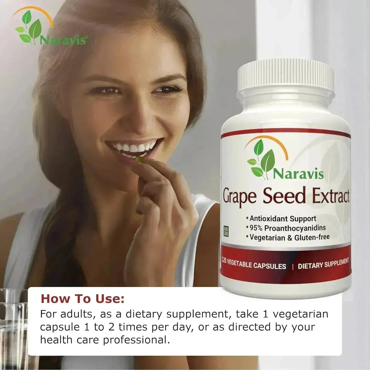 NARAVIS - Naravis Grape Seed Extract 400Mg. 120 Capsulas - The Red Vitamin MX - Suplementos Alimenticios - {{ shop.shopifyCountryName }}