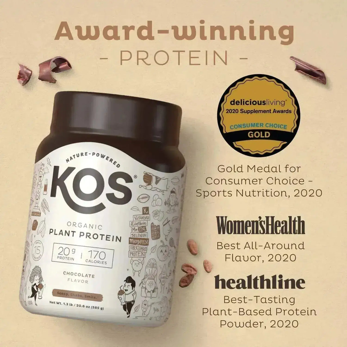 KOS - KOS Organic Plant Based Protein Powder Chocolate 15 Servicios 585Gr. - The Red Vitamin MX - Suplementos Alimenticios - {{ shop.shopifyCountryName }}