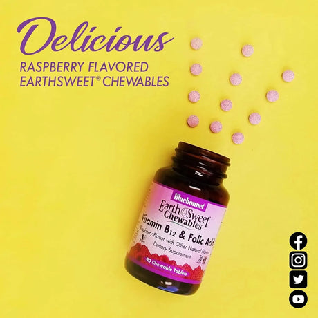 BLUEBONNET NUTRITION - BlueBonnet Nutrition Earth Sweet Vitamin B12 & Folic Acid 180 Tabletas Masticables - The Red Vitamin MX - Suplementos Alimenticios - {{ shop.shopifyCountryName }}