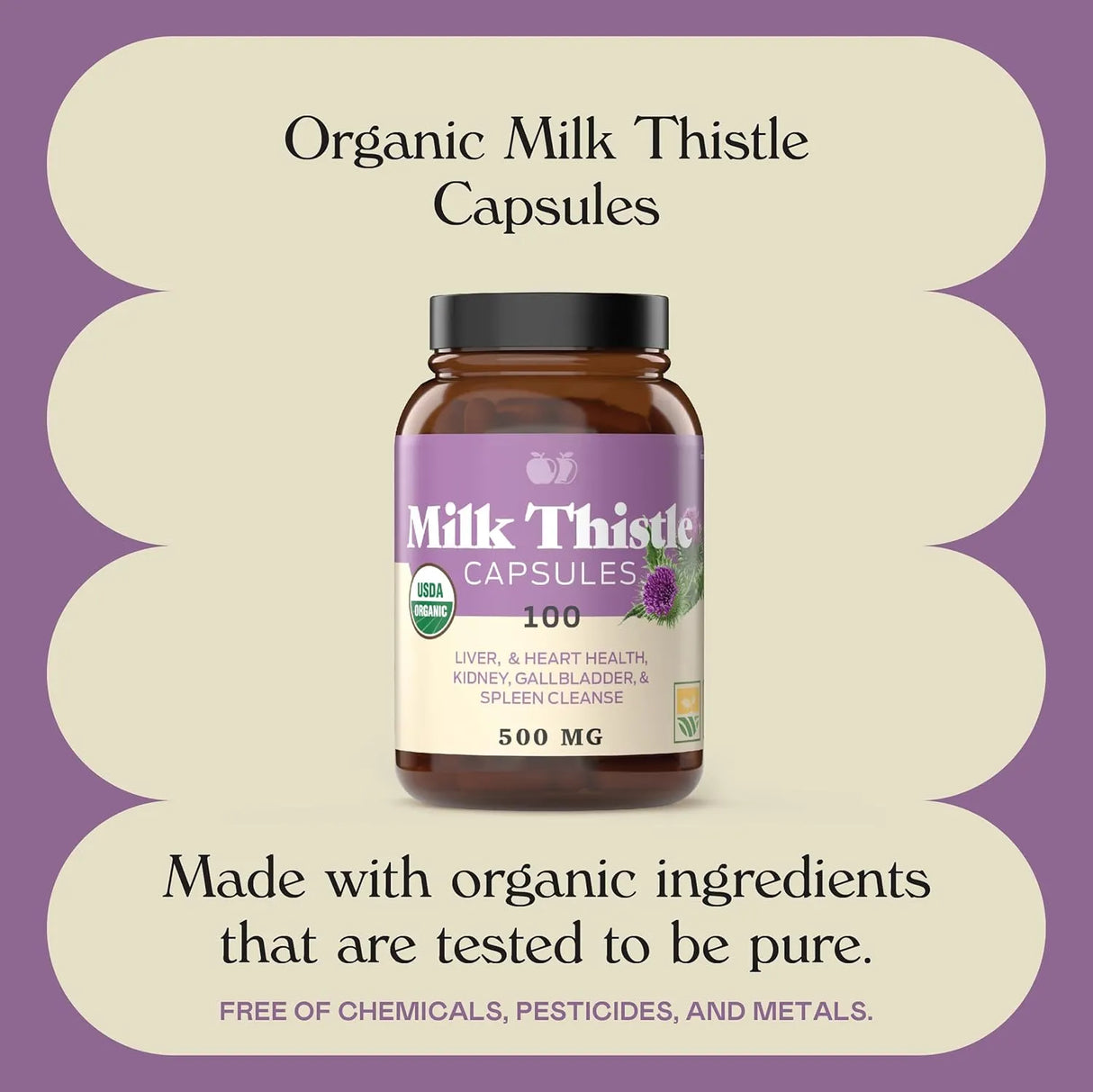 COMPLETE NATURAL PRODUCTS - Complete Natural Products Pure Organic Milk Thistle 500Mg. 100 Capsulas - The Red Vitamin MX - Suplementos Alimenticios - {{ shop.shopifyCountryName }}