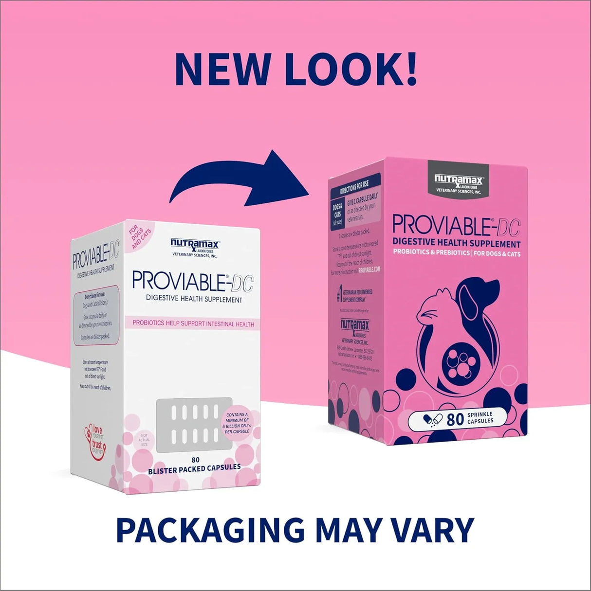 NUTRAMAX - Nutramax Proviable Probiotics for Dogs and Cats 80 Capsulas - The Red Vitamin MX - Probióticos Para Perros - {{ shop.shopifyCountryName }}