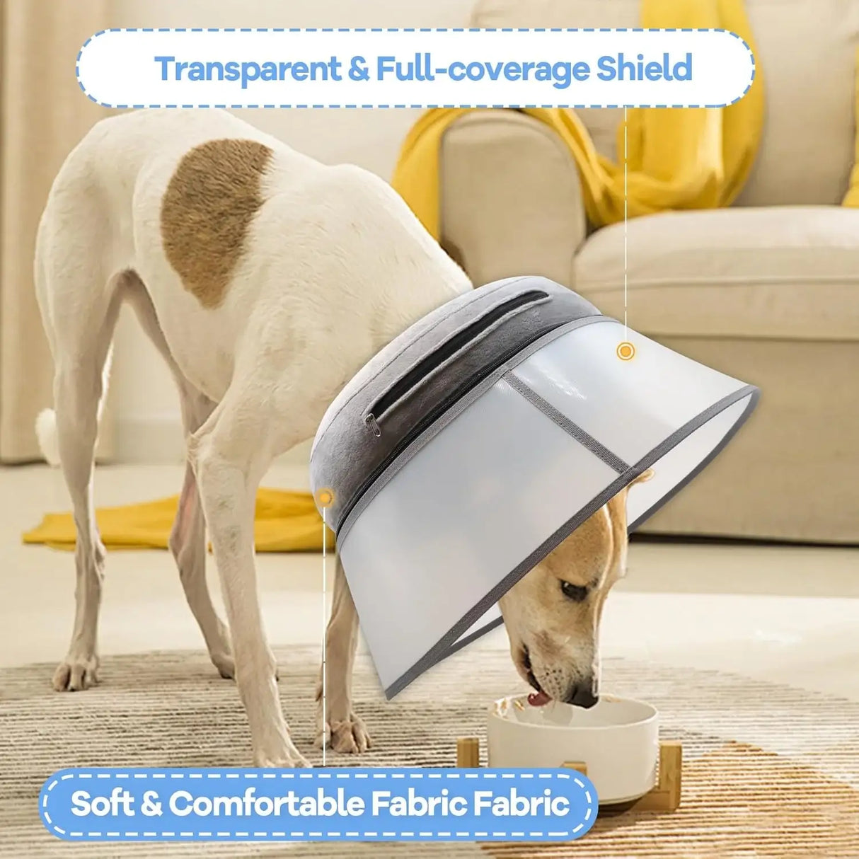 NOARWIN - NoarWin 2-in-1 Inflatable Dog Cone Collar with Detachable Anti-Licking Shield GREY MEDIUM - The Red Vitamin MX - Collares y Conos De Recuperación Para Perros - {{ shop.shopifyCountryName }}