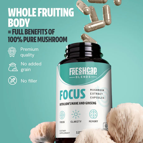 FRESHCAP - FreshCap 4-in-1 Focus with Lions Mane Extract and Ginseng 120 Capsulas - The Red Vitamin MX - Suplementos Alimenticios - {{ shop.shopifyCountryName }}