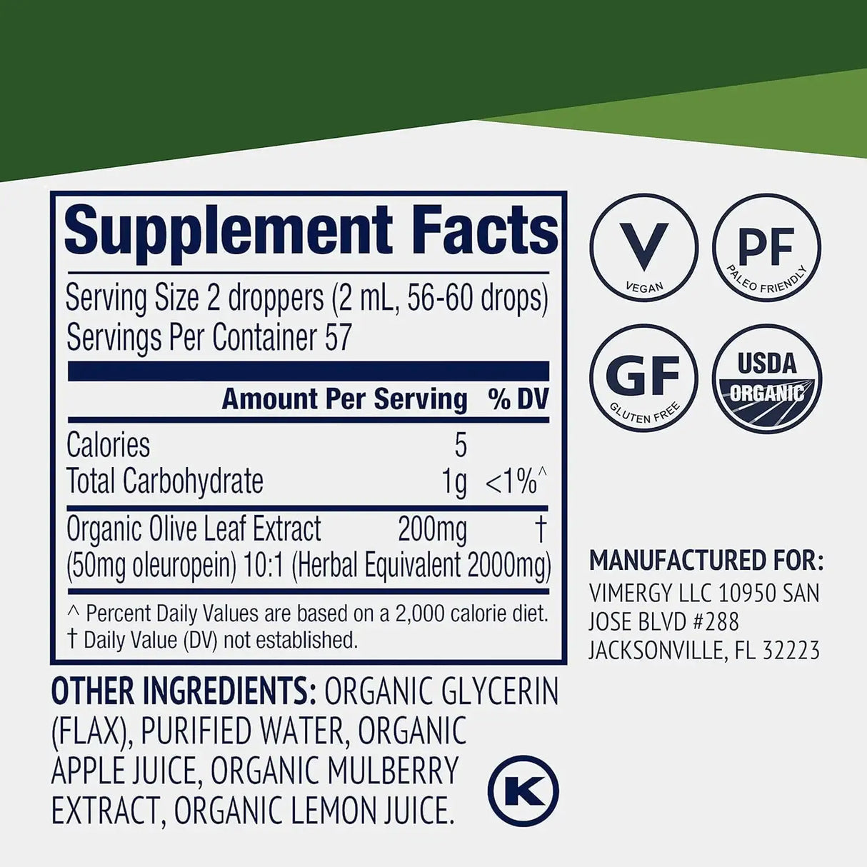 VIMERGY - Vimergy Olive Leaf Supports Immune Health 115Ml. - The Red Vitamin MX - Suplementos Alimenticios - {{ shop.shopifyCountryName }}