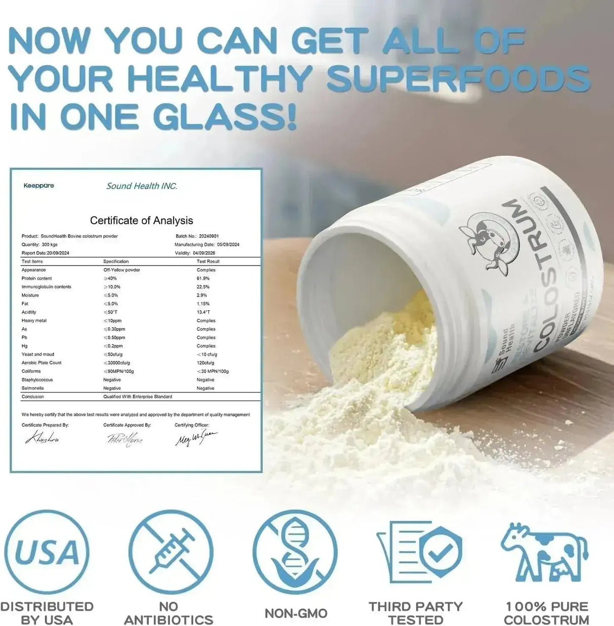 SOUND HEALTH - Sound Health Colostrum Supplement Powder Unflavored 73 Servicios 146Gr. - The Red Vitamin MX - Suplementos Alimenticios - {{ shop.shopifyCountryName }}