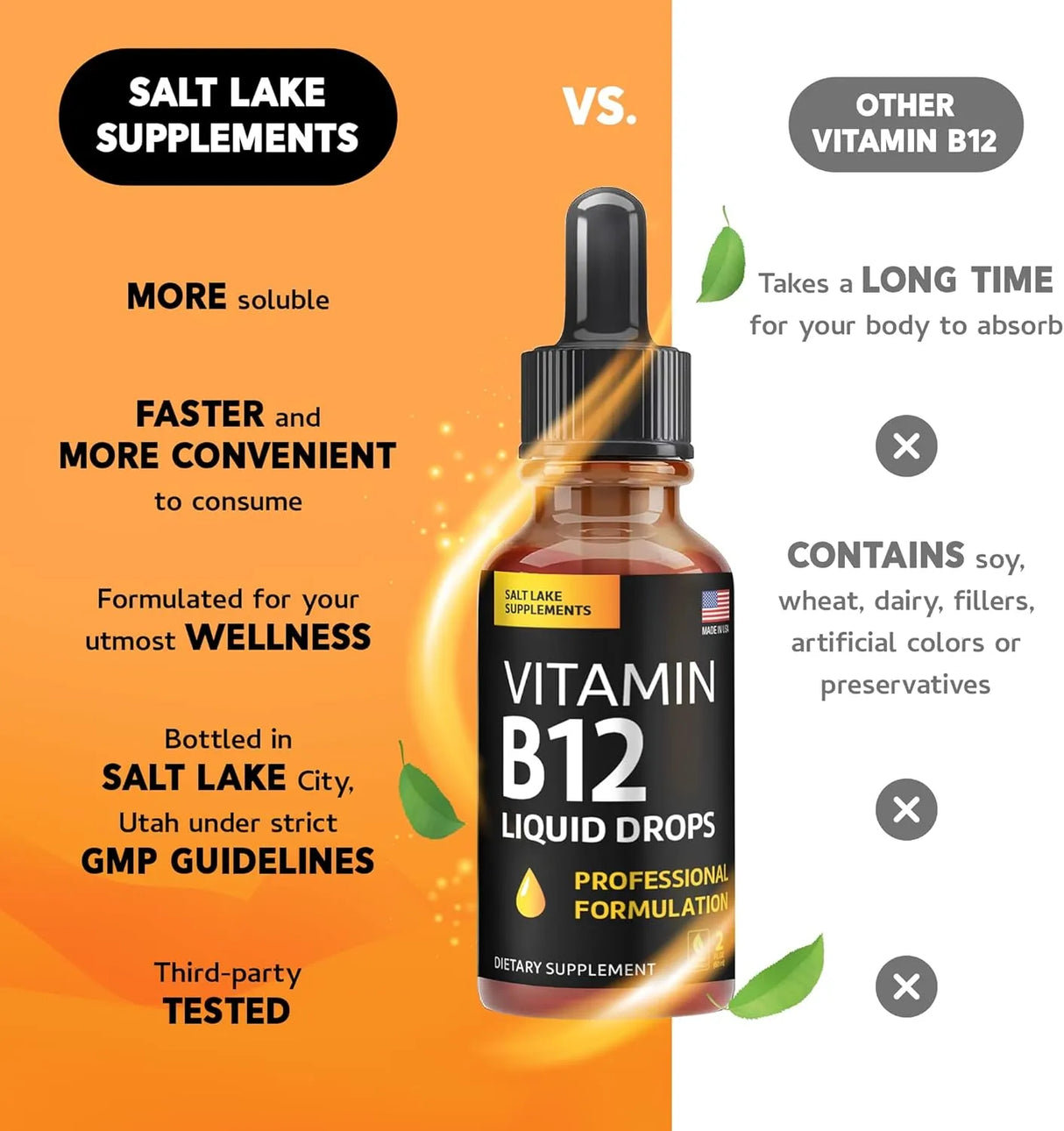 SALT LAKE SUPPLEMENTS - Salt Lake Supplements Vitamin B12 Liquid Drops 2 Fl.Oz. - The Red Vitamin MX - Suplementos Alimenticios - {{ shop.shopifyCountryName }}