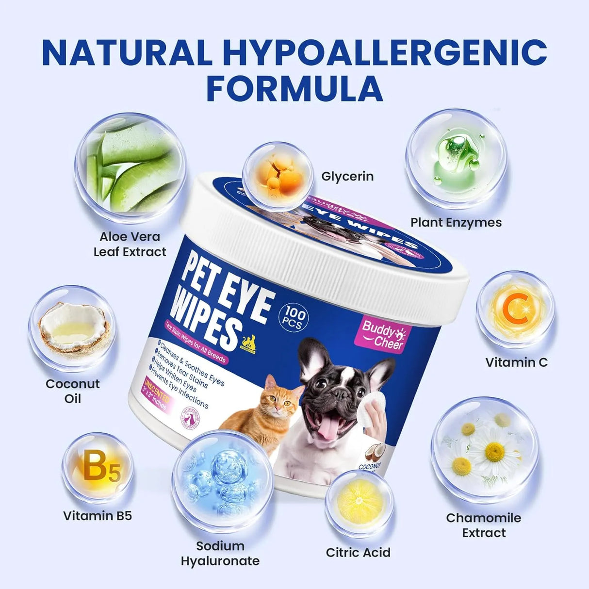BUDDYCHEER - BuddyCheer Dog Eye Wipes 100 Toallitas - The Red Vitamin MX - Cuidado De Los Ojos De Los Perros - {{ shop.shopifyCountryName }}