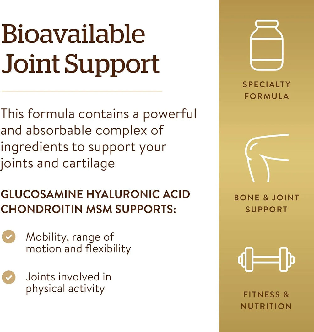 SOLGAR - Solgar Glucosamine Hyaluronic Acid Chondroitin MSM 120 Tabletas - The Red Vitamin MX - Suplementos Alimenticios - {{ shop.shopifyCountryName }}
