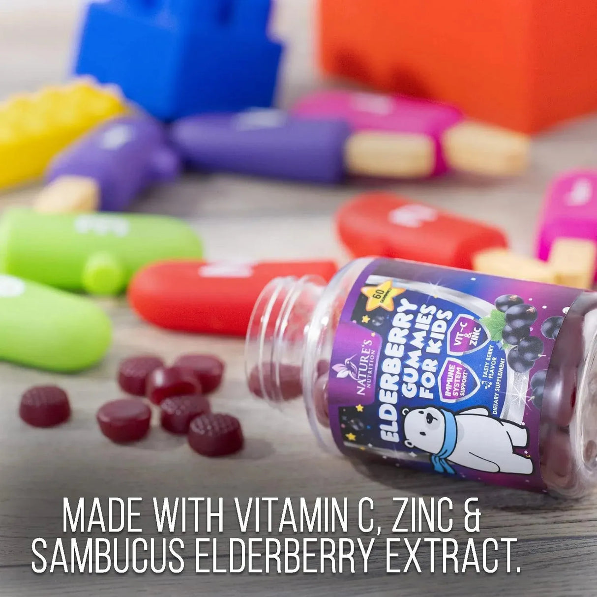 NATURE'S NUTRITION - Nature's Nutrition Sambucus Elderberry Immune Gummies for Kids 60 Gomitas - The Red Vitamin MX - Suplementos Alimenticios - {{ shop.shopifyCountryName }}