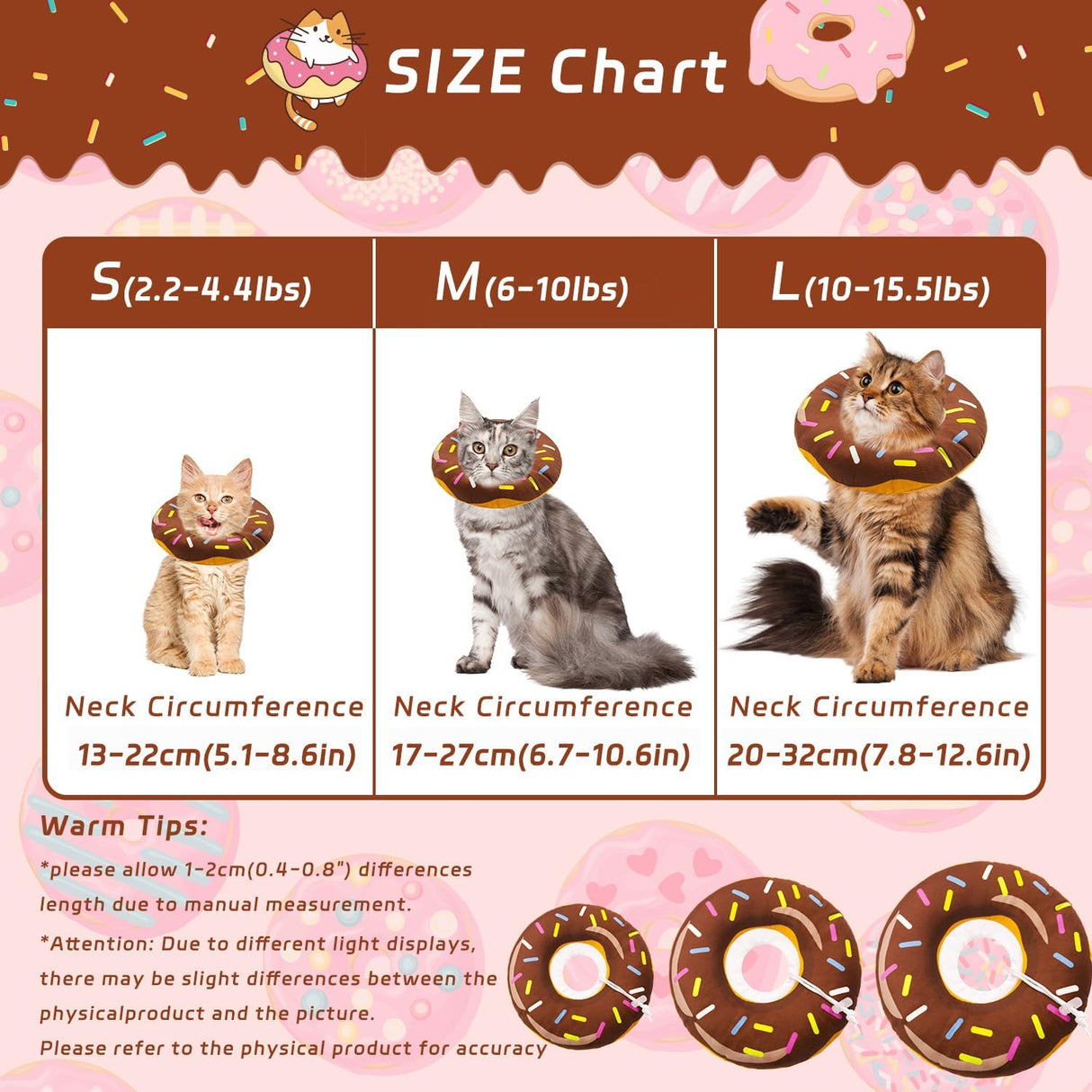 Seyezo Cat Cone Collar Soft Donut Brown Medium
