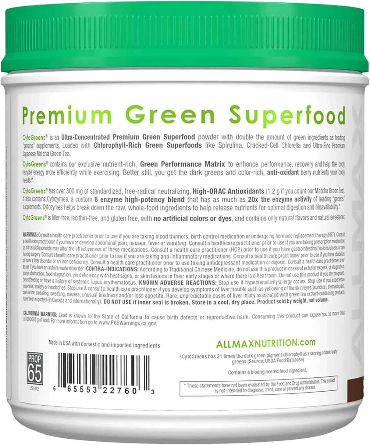 ALLMAX NUTRITION - ALLMAX Nutrition Cytogreens Super Greens Powder 60 Servicios Chocolate 690Gr. - The Red Vitamin MX - Suplementos Alimenticios - {{ shop.shopifyCountryName }}