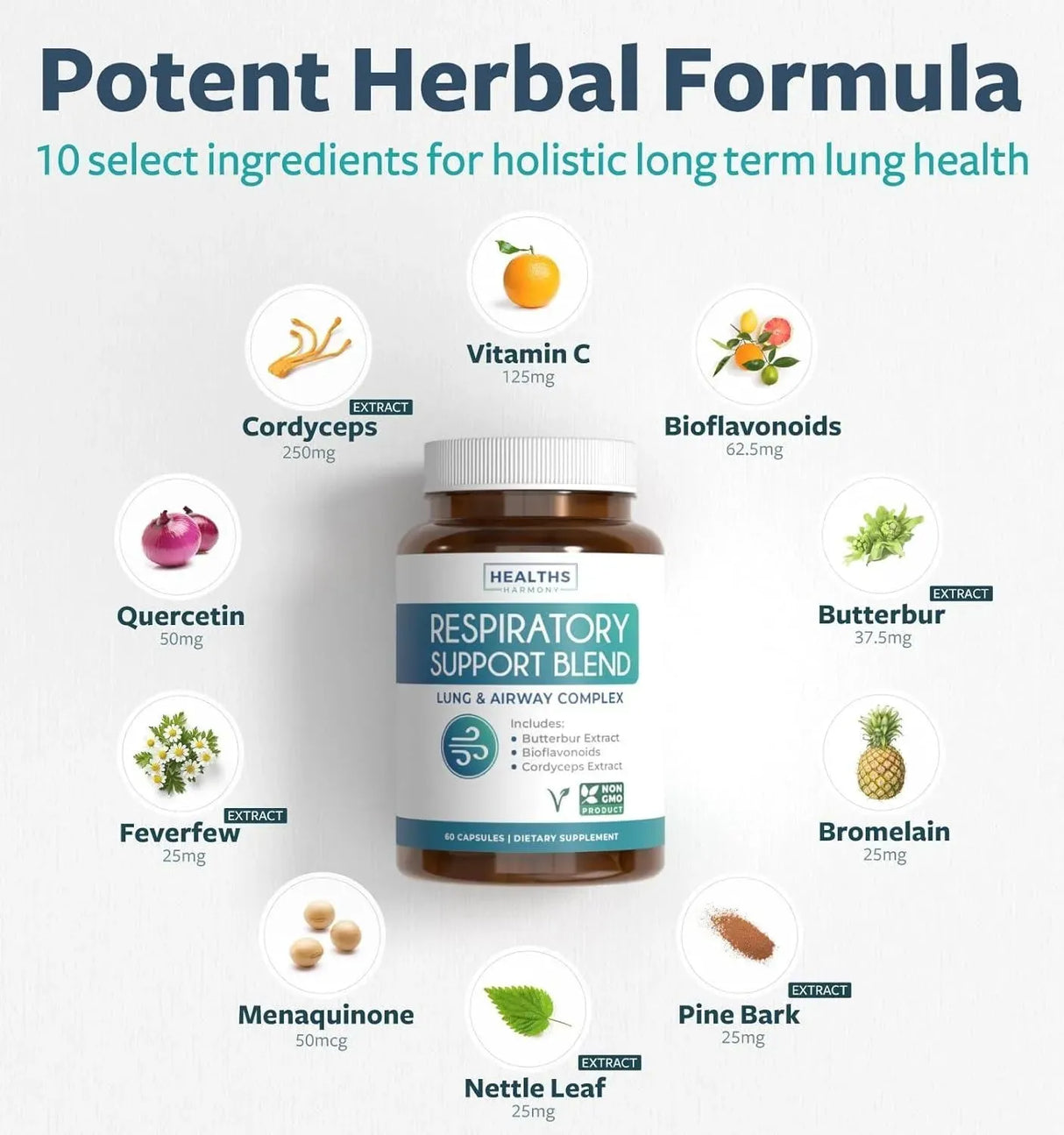 HEALTHS HARMONY - Healths Harmony Respiratory Support 60 Capsulas - The Red Vitamin MX - Suplementos Alimenticios - {{ shop.shopifyCountryName }}