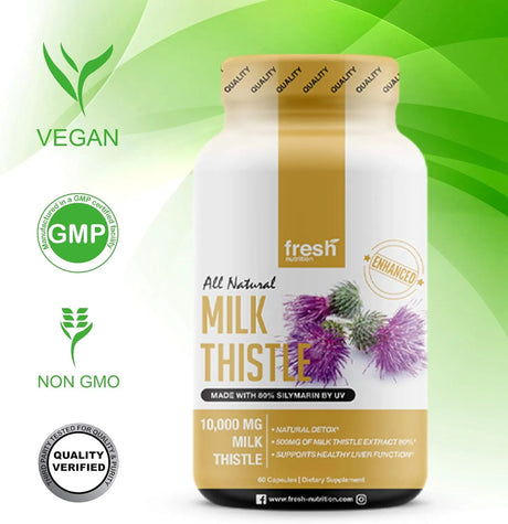 FRESH NUTRITION - Fresh Nutrition Milk Thistle 10,000Mg. 60 Capsulas - The Red Vitamin MX - Suplementos Alimenticios - {{ shop.shopifyCountryName }}