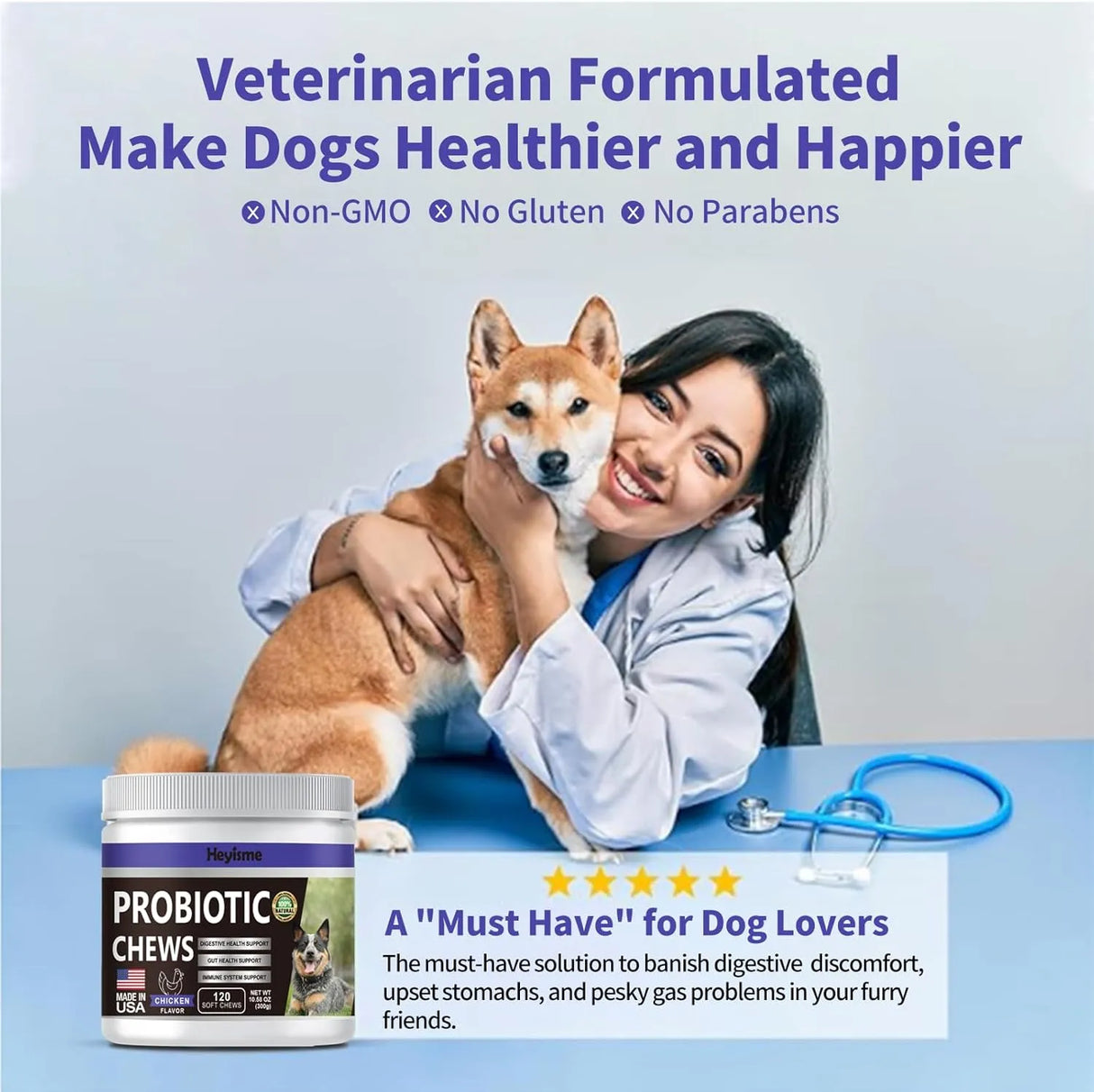 HEYISME - HEYISME Probiotics for Dogs Chicken 120 Masticables - The Red Vitamin MX - Probióticos Para Perros - {{ shop.shopifyCountryName }}