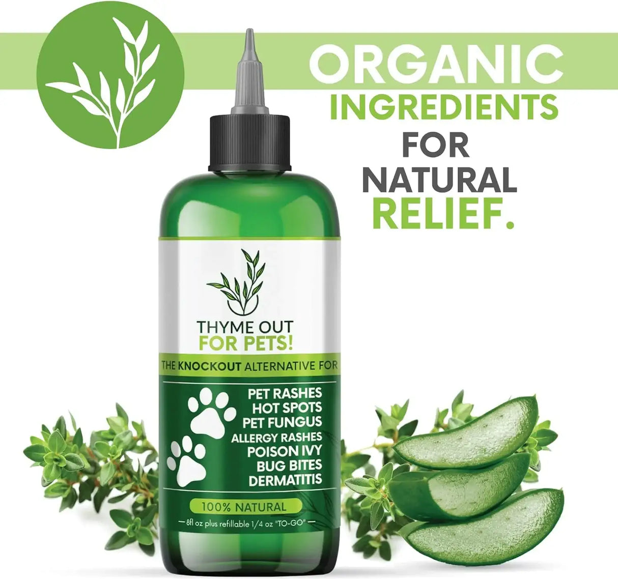 THYME OUT - Thyme Out Natural Dog and Cat Itch Relief & Skin Treatment 8 Fl.Oz. - The Red Vitamin MX - Remedios Para La Picazón De Perros - {{ shop.shopifyCountryName }}