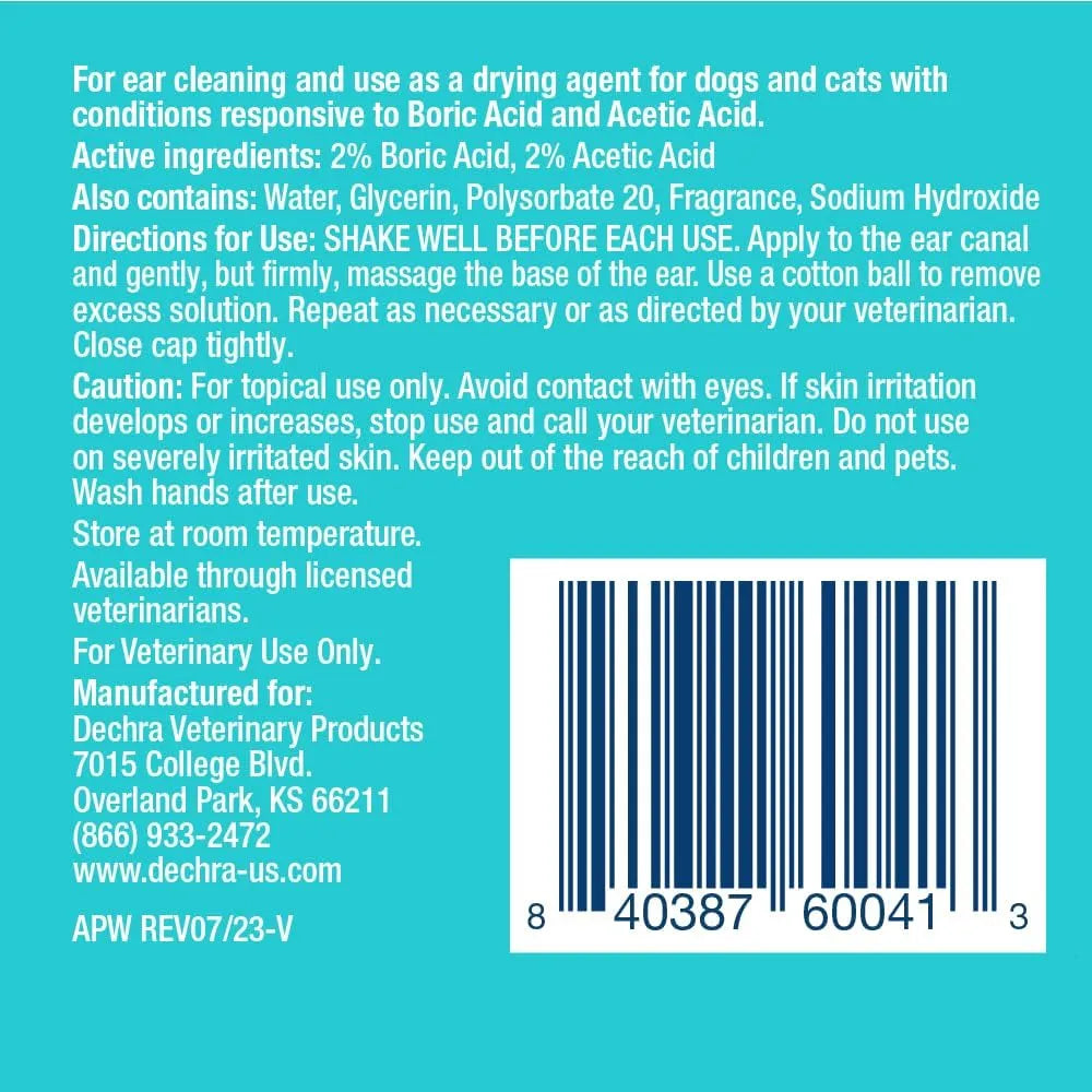 DECHRA - Dechra Malacetic Otic Cleanser for Dogs and Cats 4 Fl.Oz. - The Red Vitamin MX - Cuidado Del Oído De Perros - {{ shop.shopifyCountryName }}