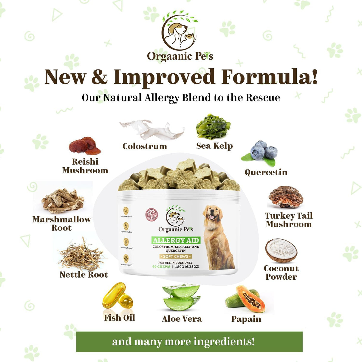 ORGAANIC PET'S LLC - Orgaanic Pet's LLC Herbal Dog Allergy Relief with SEA KELP 60 Masticables - The Red Vitamin MX - Remedios Para La Picazón De Perros - {{ shop.shopifyCountryName }}