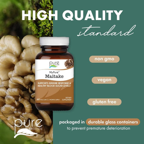 PURE ESSENCE LABS - PURE ESSENCE LABS MyPure Maitake Mushrooms 60 Capsulas - The Red Vitamin MX - Suplementos Alimenticios - {{ shop.shopifyCountryName }}