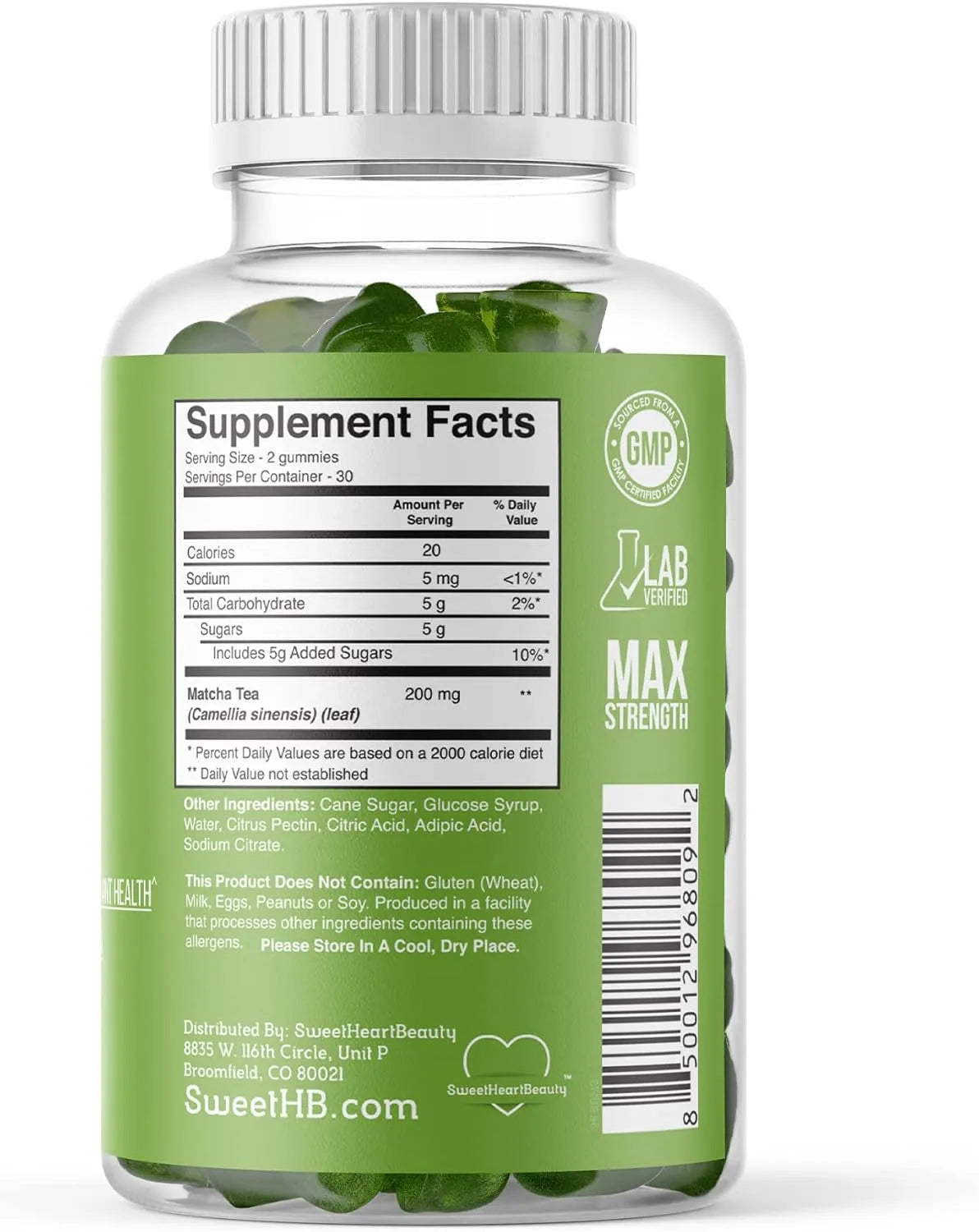 SWEETHEARTBEAUTY - SweetHeartBeauty Matcha Green Tea Extract Gummy 60 Gomitas - The Red Vitamin MX - Suplementos Alimenticios - {{ shop.shopifyCountryName }}