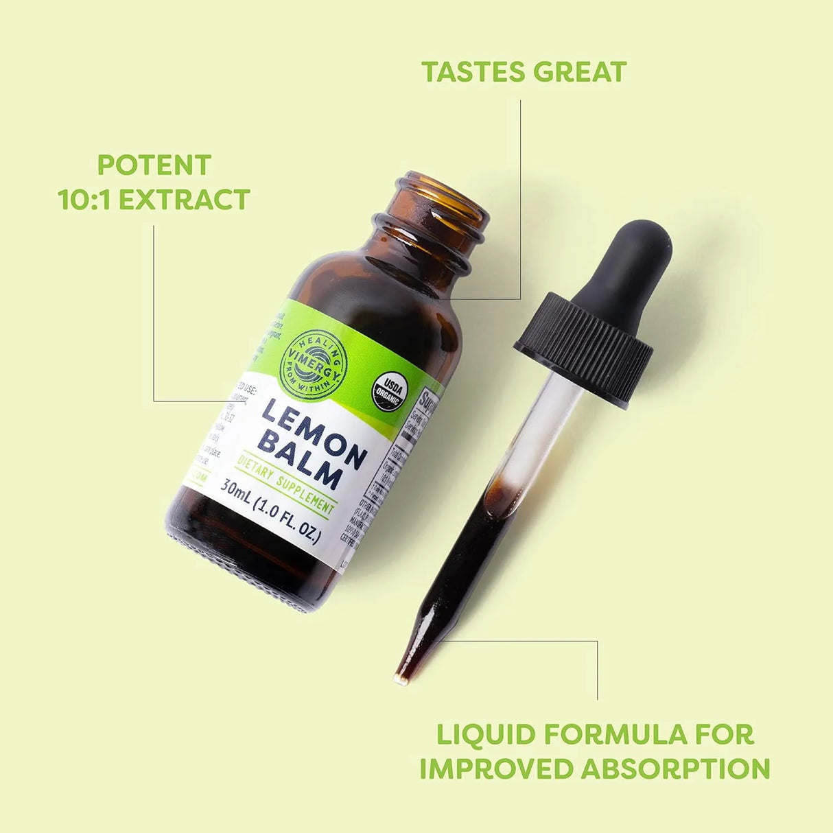 VIMERGY - Vimergy Organic Lemon Balm Extract 30Ml. - The Red Vitamin MX - Suplementos Alimenticios - {{ shop.shopifyCountryName }}
