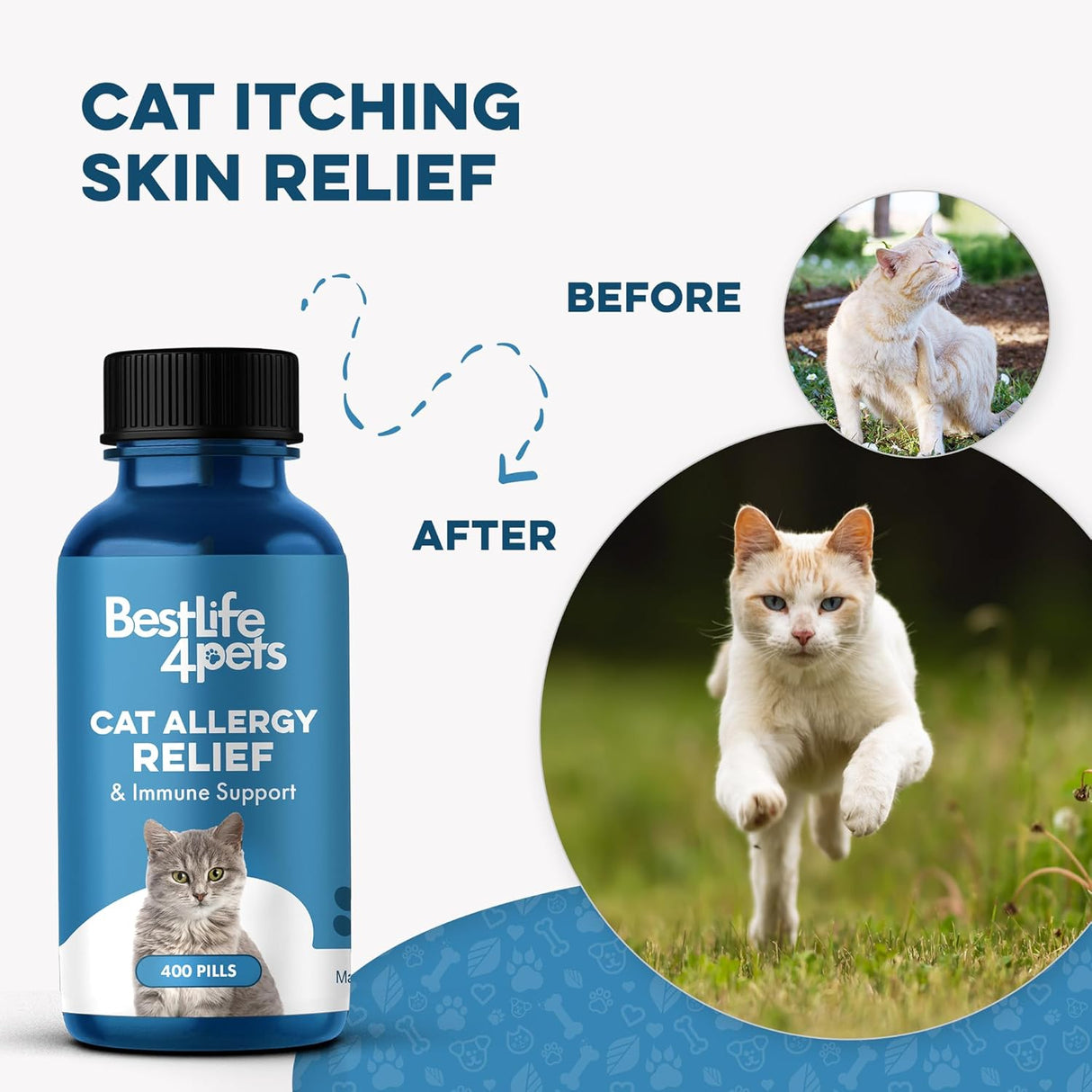 BestLife4Pets Cat Allergy Relief & Immune Support 400 Tabletas