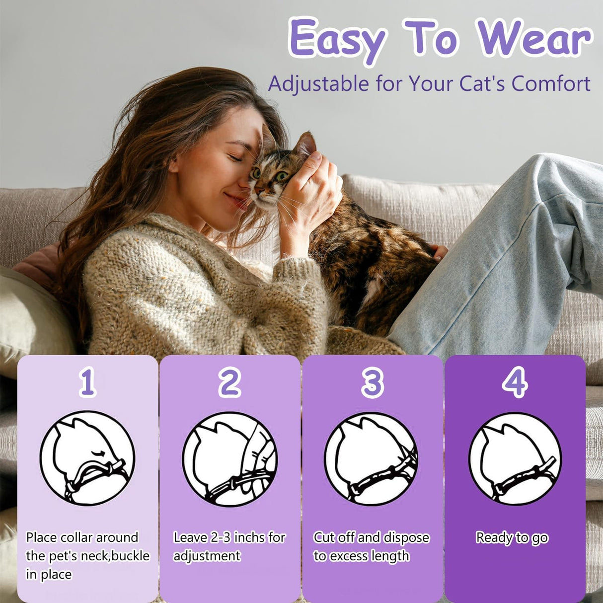 Aleaty Calming Collar for Cats 4-Pack