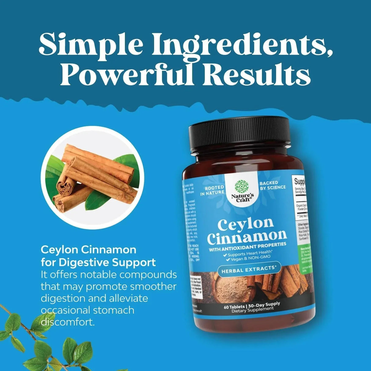 NATURES CRAFT - Natures Craft Organic Ceylon Cinnamon 1000Mg. 60 Tabletas - The Red Vitamin MX - Suplementos Alimenticios - {{ shop.shopifyCountryName }}