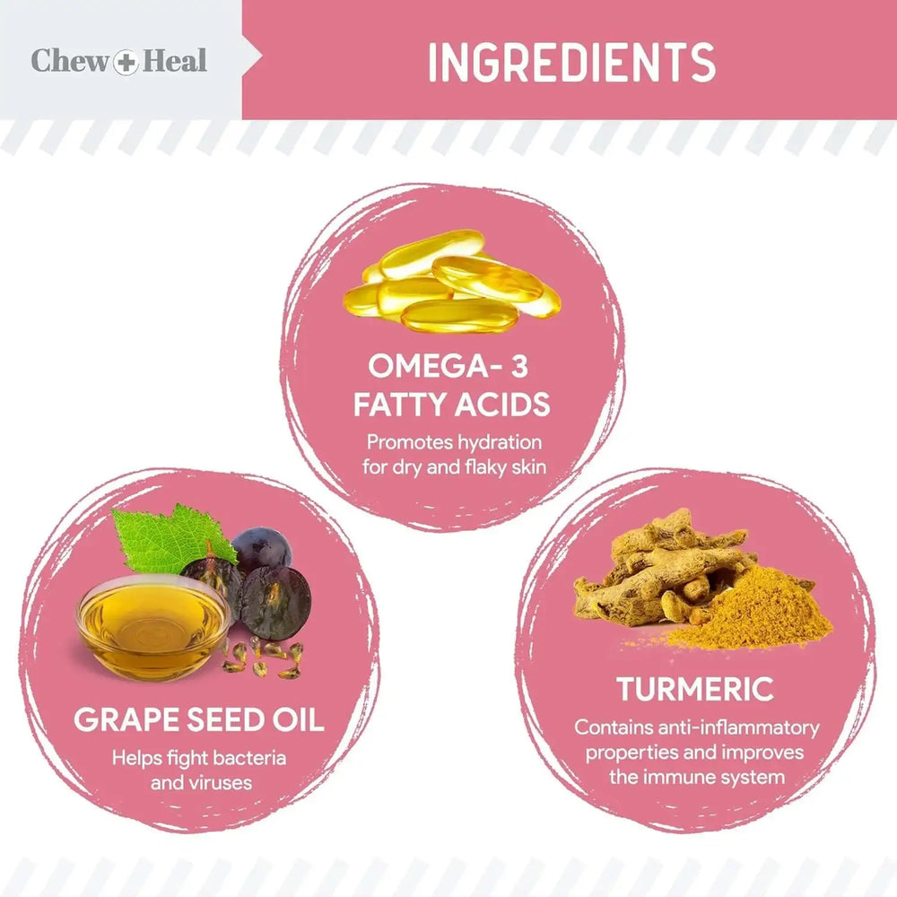 CHEW + HEAL - Chew + Heal Labs Dog Allergy Chews 90 Masticables - The Red Vitamin MX - Remedios Para La Picazón De Perros - {{ shop.shopifyCountryName }}