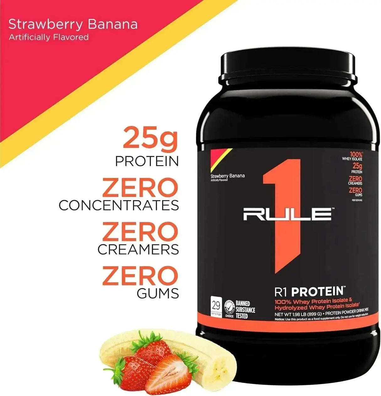 RULE ONE - Rule One Proteins R1 Protein Strawberry Banana 899Gr. - The Red Vitamin MX - Suplementos Alimenticios - {{ shop.shopifyCountryName }}