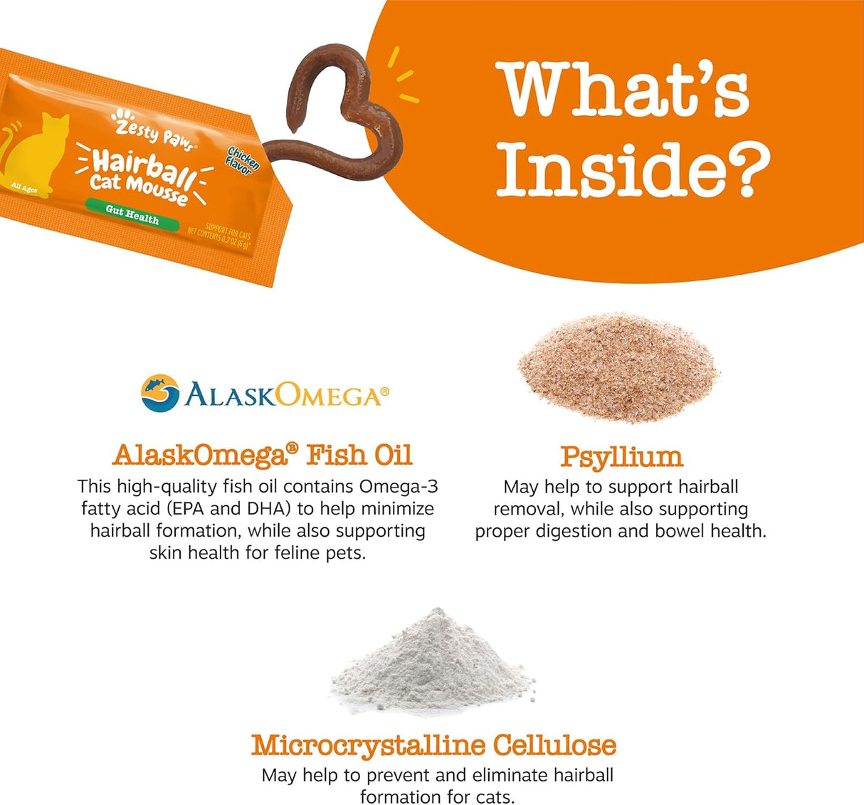Zesty Paws Hairball Cat Mousse 3 Paquetes
