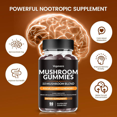VEGAVERO - Vegavero Mushroom Gummies 10x Mushroom Blend 90 Gomitas - The Red Vitamin MX - Suplementos Alimenticios - {{ shop.shopifyCountryName }}
